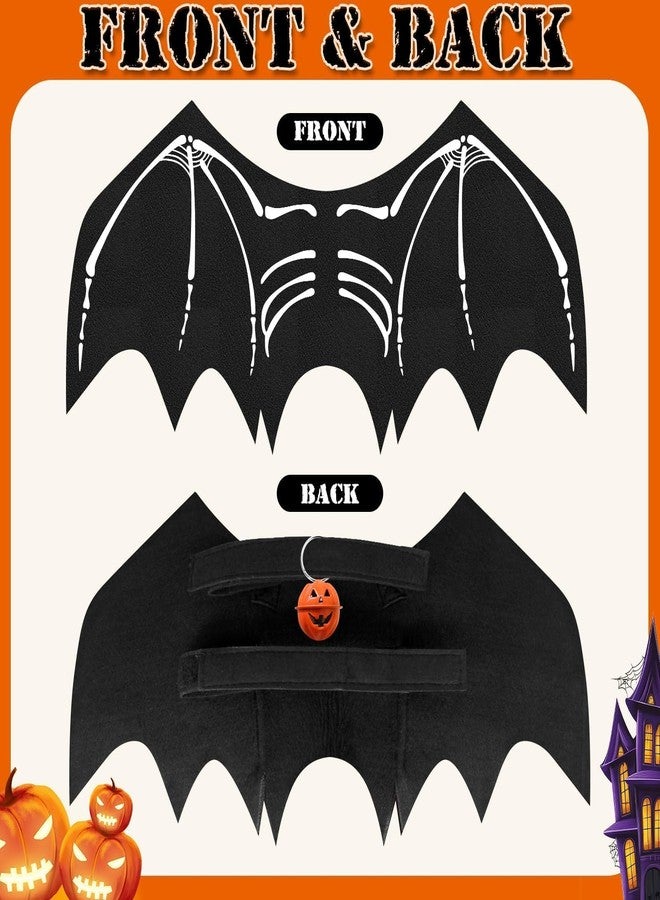 Olanrun Large Dog Halloween Costumes, Adjustable Dog Bat Wings Costumes for Large Dogs with Pumpkin Bell Skeleton Print On The Back, Pet Costume Halloween Cosplay Party Dress Up, XL Black - Image 5